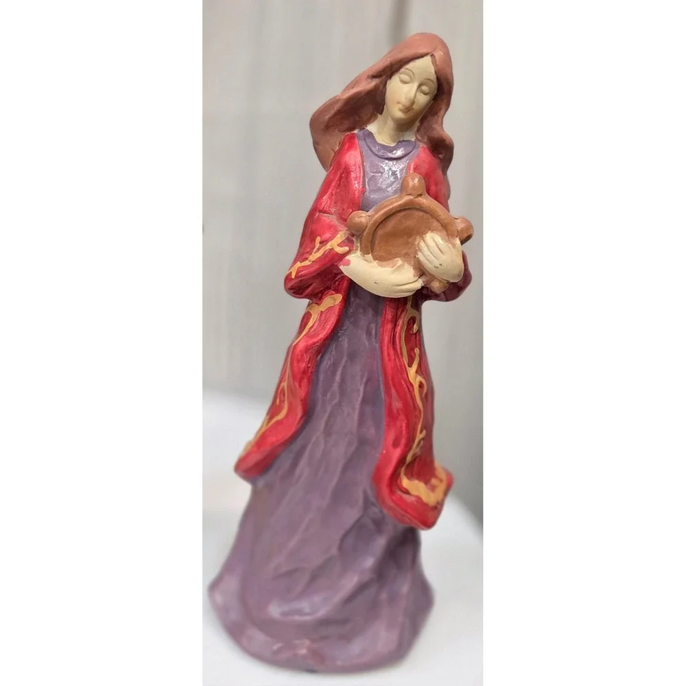 Greenbrier International Figurines Set/3 Ceramic Violin Lyre Tambourine Statues